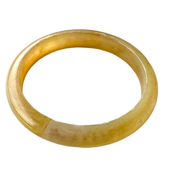 Pair vintage Marbled Honey and Amber plastic bangle bracelets - Picture 5 of 9